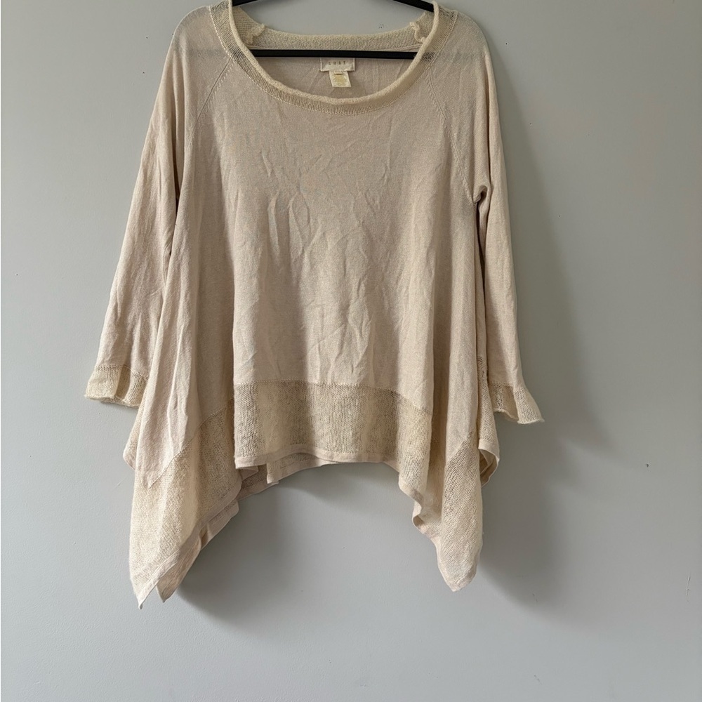 Elegant Cream Asymmetrical Women's Sweater